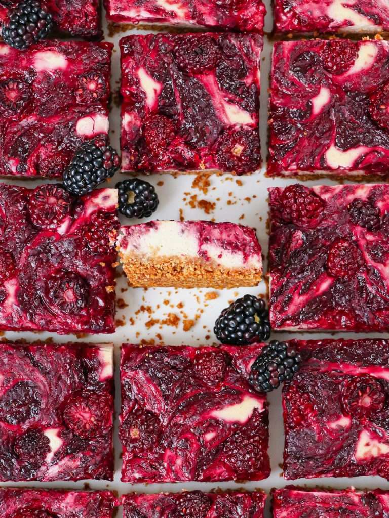 Easy Blackberry Honey Cheesecake Bars