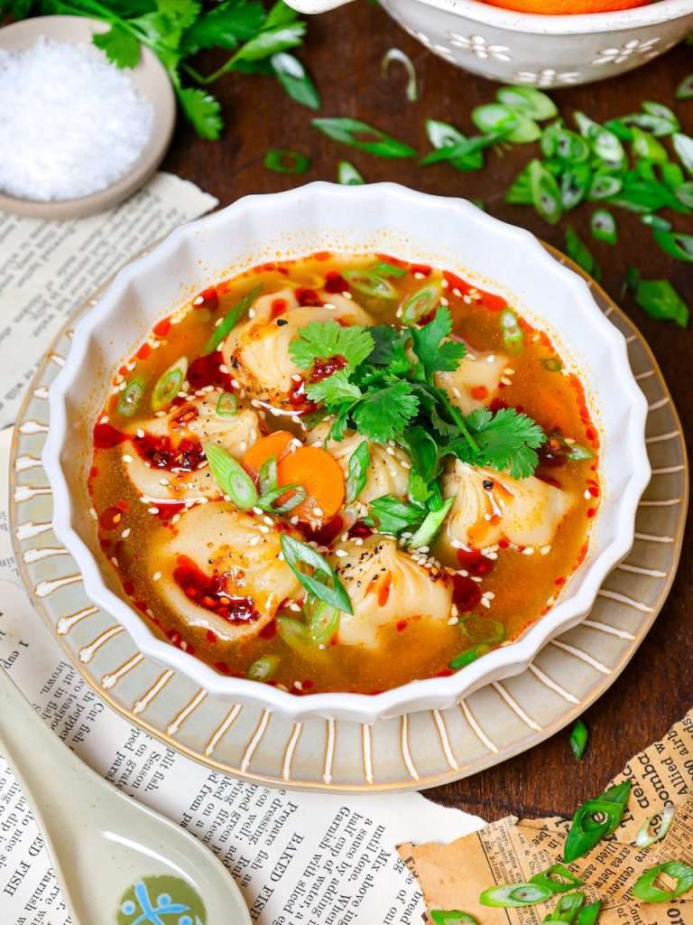 10-Minute Chili Crisp Dumpling Soup